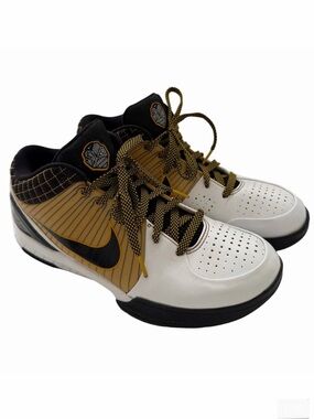 Nike Zoom Kobe 4 Protro Del Sol White Black Gold Size 10 Basketball Swoosh